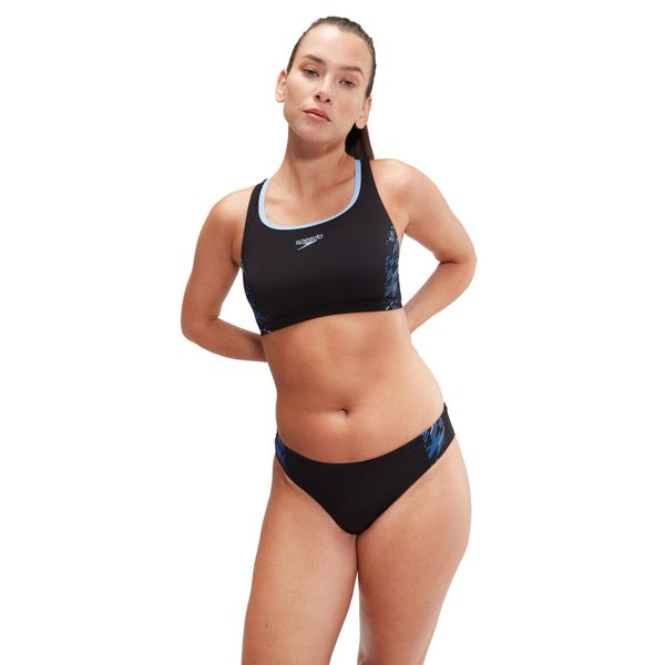 Strój kąpielowy dwuczęściowy damski Speedo Placement 2 Piece. Czarne bikini damskie Speedo, bez wzorów. Za 189.99 zł.
