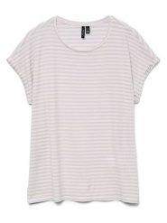 Vero Moda Koszulka w kolorze lawendowo-kremowym rozmiar: XL. Brązowe bluzki damskie Vero Moda, xl, bez wzorów, bez kołnierzyka. Za 61.46 zł.
