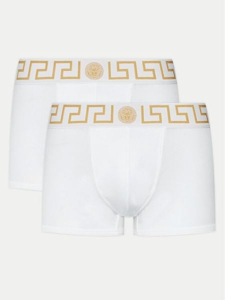 Versace Komplet bokserek AU10181 1A10011 Biały. Białe bokserki męskie Versace, bez wzorów, z bawełny. Za 319.99 zł.