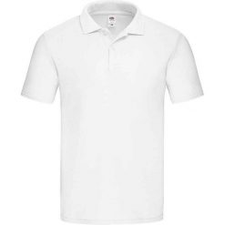 Oryginalna Koszulka Polo Dla Dorosłych Unisex. Białe koszulki polo męskie Fruit of the Loom, m, bez wzorów, z bawełny, bez ramiączek. Za 59.99 zł.