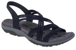 Buty do chodzenia damskie Skechers Reggae Slim Simply Stretch Sandals. Niebieskie obuwie trekkingowe damskie Skechers, na lato. Za 229.99 zł.