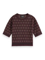 Scotch & Soda Sweter w kolorze bordowym rozmiar: L. Czerwone swetry klasyczne damskie Scotch & Soda, l, bez kołnierzyka. Za 153.71 zł.