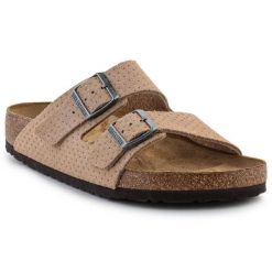 Klapki Birkenstock Arizona Bs M 1027075 beżowy. Brązowe klapki i japonki męskie z materiału. Za 692.72 zł.