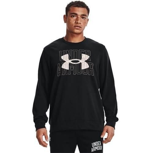Bluza sportowa męska Under Armour Rival Terry. Czarne bluzy bez kaptura męskie Under Armour, bez wzorów, z materiału, sportowe, bez kołnierzyka, bez ramiączek. Za 347.00 zł.