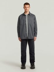G-Star Koszula - Relaxed fit - w kolorze szarym rozmiar: L. Szare koszule męskie G-Star, l, bez wzorów, z bawełny, bez kołnierzyka, bez ramiączek. Za 251.16 zł.