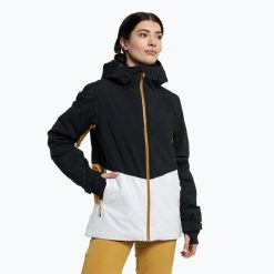 Kurtka snowboardowa damska ROXY Peakside. Czarne kurtki damskie Roxy, xl, bez wzorów, bez kaptura, narciarskie. Za 549.99 zł.