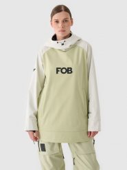 4F Bluza snowboardowa z softshellu membrana 5000 damska - oliwkowa/khaki XL. Brązowe bluzy z kapturem damskie 4f, na zimę, m, z dzianiny. W wyprzedaży za 199.99 zł.