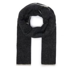 Szal HUGO. Czarne szaliki i kominy damskie Hugo, bez wzorów. Za 399.99 zł.
