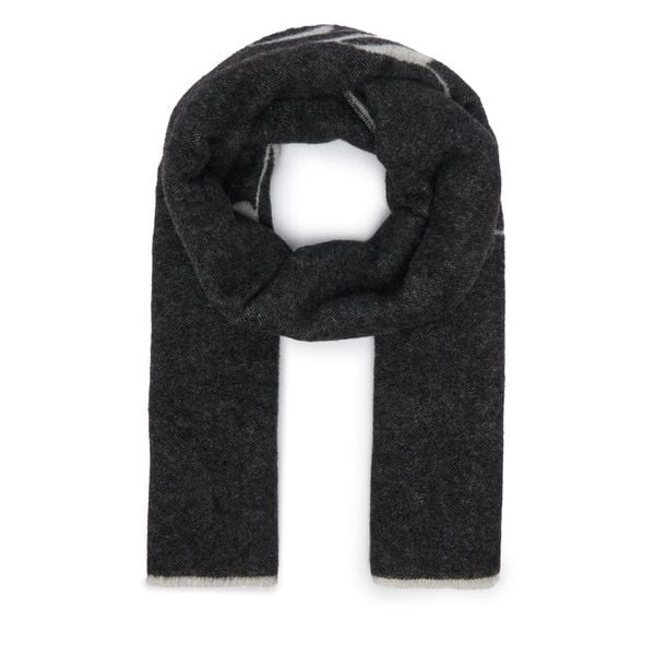 Szal HUGO. Czarne szaliki i kominy damskie Hugo, bez wzorów. Za 399.99 zł.