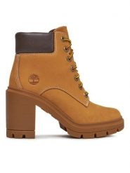 Timberland Trzewiki Allington Heights 6In TB0A5Y5R2311 Brązowy. Brązowe botki damskie Timberland, z nubiku, bez obcasa, na słupku, bez zapięcia. Za 579.99 zł.