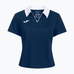 Koszulka polo tenisowa damska Joma Torneo Polo W. Niebieskie topy sportowe damskie Joma, l, bez wzorów, z elastanu, bez ramiączek. Za 109.99 zł.