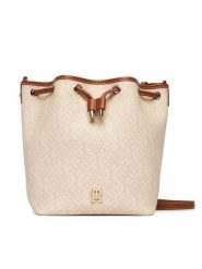 Tommy Hilfiger Torebka Th Monoplay Bucket Le AW0AW18847 Beżowy. Brązowe torebki klasyczne damskie Tommy Hilfiger, bez wzorów, ze skóry, bez dodatków. Za 699.99 zł.