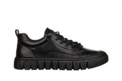 Półbuty Fabio Moretti 72661-1 Black 104220, Czarny, Skóra naturalna - 45. Czarne półbuty męskie John Doubare, z gumy, bez zapięcia. W wyprzedaży za 314.10 zł.