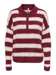 ONLY Sweter Talio 15358606 Bordowy Regular Fit. Czerwone swetry klasyczne damskie Only, m, z syntetyku, bez kołnierzyka. Za 99.99 zł.