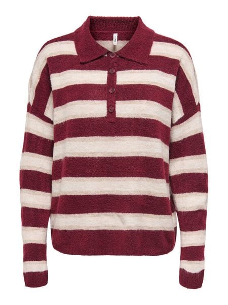 ONLY Sweter Talio 15358606 Bordowy Regular Fit. Czerwone swetry klasyczne damskie Only, m, z syntetyku, bez kołnierzyka. Za 99.99 zł.