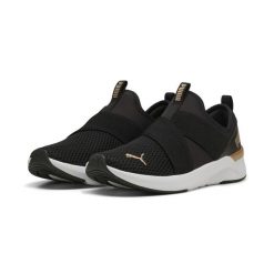 Damskie wsuwane buty do biegania SOFTRIDE Harli PUMA Black White Gold. Białe obuwie do biegania damskie Puma. Za 269.00 zł.