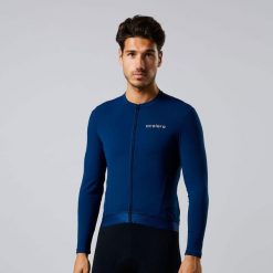 Męska koszulka kolarska Thermo Fleece z długim rękawem. Niebieskie t-shirty sportowe męskie ACELERA, m, z polaru, bez ramiączek, rowerowe. W wyprzedaży za 317.21 zł.