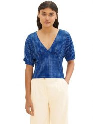 Tom Tailor Koszulka w kolorze niebieskim rozmiar: S. Niebieskie bluzki damskie Tom Tailor, s, bez wzorów, bez kołnierzyka. Za 66.47 zł.