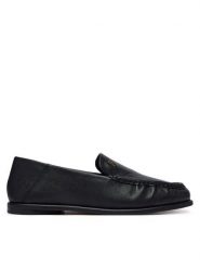 Tommy Hilfiger Lordsy Leather Ruched Toe Loafers FW0FW09250 Czarny. Czarne mokasyny damskie Tommy Hilfiger, ze skóry. Za 649.99 zł.