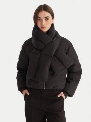 Calvin Klein Kurtka puchowa LV044D518G Czarny Regular Fit. Czarne kurtki damskie CALVIN KLEIN, xxs, bez wzorów, z puchu, bez kaptura. Za 1,499.00 zł.