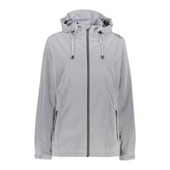 Kurtka przeciwdeszczowa damska z kapturem CMP. Szare kurtki przeciwdeszczowe damskie CMP, xs, z kapturem. Za 412.10 zł.