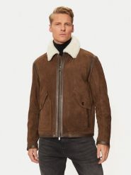Boss Kurtka skórzana C-Montel 50524458 Brązowy Regular Fit. Brązowe kurtki męskie Boss, m, bez wzorów, ze skóry, bez kaptura. Za 2,339.00 zł.