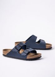Birkenstock Arizona BF Klapki Unisex. Niebieskie klapki i japonki męskie Birkenstock, z materiału. Za 349.99 zł.