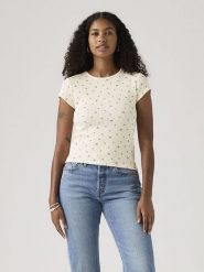 Levi's Koszulka w kolorze kremowym rozmiar: M. Brązowe t-shirty damskie Levi's, m, bez wzorów, bez kołnierzyka. Za 70.74 zł.
