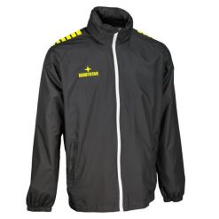 Kurtka męska Derbystar Allwetterjacke Madrid v25. Czarne kurtki męskie DERBYSTAR, m, bez wzorów, z materiału, z kapturem. Za 211.29 zł.