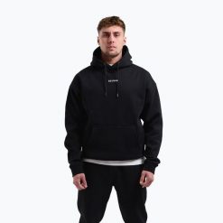 Bluza męska BOXRAW Johnson Hoodie. Czarne bluzy z kapturem męskie BOXRAW, m, z bawełny. Za 379.99 zł.