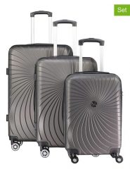 Geographical Norway 3-częściowy zestaw "Sunlight" w kolorze szarym rozmiar: onesize. Szare walizki Geographical Norway, bez wzorów, z materiału. Za 347.99 zł.
