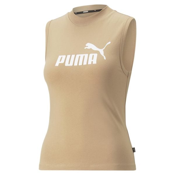 Koszulka Kobieta Puma Ess Slim Logo beżowy. Brązowe bluzki damskie Puma, m, bez wzorów, bez ramiączek. Za 96.25 zł.