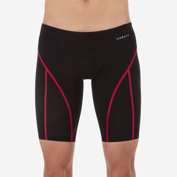 Spodenki pływackie startowe Jammer męskie Nabaiji FINA Skinvolt 900. Czarne kąpielówki męskie Decathlon, m, bez wzorów, z materiału, do pływania. Za 319.99 zł.