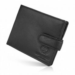 Portfel skórzany PAOLO PERUZZI T-77-BL czarny. Czarne portfele męskie Paolo Peruzzi, bez wzorów, z materiału. Za 49.99 zł.