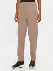 Calvin Klein Spodnie dresowe Satin K20K207945 Beżowy Slim Fit. Brązowe spodnie dresowe damskie CALVIN KLEIN, s, bez wzorów, z bawełny. Za 299.99 zł.