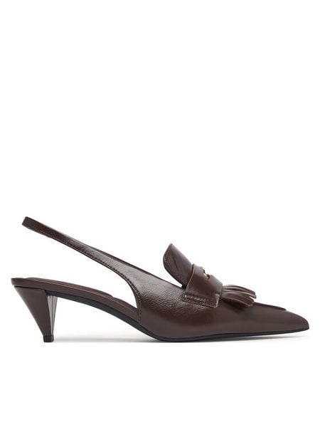 Tommy Hilfiger Czółenka Th Penny Bar Pointy Sling Back FW0FW09535 Brązowy. Brązowe czółenka damskie Tommy Hilfiger, bez wzorów, ze skóry, bez obcasa. Za 569.99 zł.