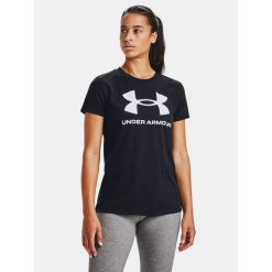 Koszulka fitness damska UNDER ARMOUR 1356305 z krótkim rękawem. Czarne bluzki damskie Under Armour, xl, bez wzorów, bez kołnierzyka. Za 90.99 zł.