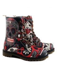 Goby Botki w kolorze antracytowym ze wzorem rozmiar: 38. Białe botki damskie Goby, z materiału, z okrągłym noskiem, bez obcasa, bez zapięcia. Za 260.99 zł.