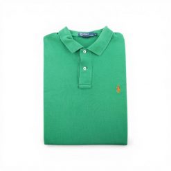 Second life - Męska zielona koszulka polo z krótkim rękawem - Stan dobry. Zielone koszulki polo męskie Ralph Lauren, m, bez wzorów, bez ramiączek. Za 106.46 zł.