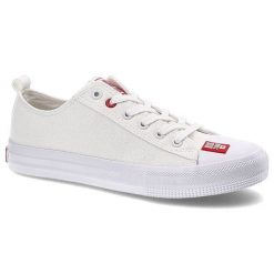 Białe Trampki Big Star Modne Buty Damskie Półbuty. Białe półbuty damskie Big Star, bez wzorów, z materiału, eleganckie, bez obcasa, na płaskiej podeszwie. Za 85.00 zł.