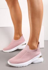 Różowe Buty Sportowe na Grubej Podeszwie z Elastyczną Cholewką Jordanne. Czerwone buty sportowe na co dzień damskie Born2be, bez wzorów. Za 54.99 zł.