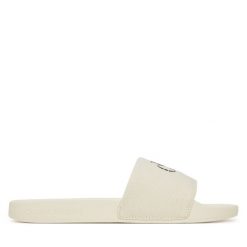 Japonki Calvin Klein Jeans. Brązowe klapki damskie Calvin Klein Jeans, bez wzorów, z jeansu, bez obcasa. Za 179.99 zł.