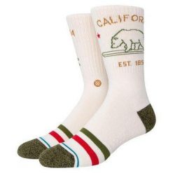 Skarpety Stance California Republic białe. Czerwone skarpetki męskie Stance, bez wzorów. Za 114.17 zł.