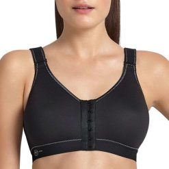 Stanik fitness cardio frontline open. Czarne biustonosze sportowe damskie ANITA ACTIVE, bez wzorów, z bawełny. Za 315.00 zł.