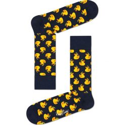Happy Socks - Skarpety Rubber Duck. Niebieskie skarpetki damskie Happy Socks, bez wzorów, z bawełny. Za 39.90 zł.