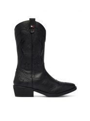 Tommy Hilfiger Kowbojki T3A6-35193-0036 Czarny. Czarne botki dziewczęce Tommy Hilfiger, bez wzorów, ze skóry, bez ramiączek. Za 584.99 zł.
