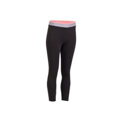 Legginsy fitness kardio 7/8 100 damskie. Czarne legginsy damskie DOMYOS, l, bez wzorów, z elastanu. Za 54.99 zł.