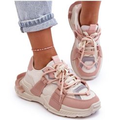 PS1 Damskie Modne Buty Sportowe Sznurowane Beżowo-Różowe Chillout! beżowy. Brązowe buty sportowe na co dzień damskie bez wzorów, ze skóry. Za 240.34 zł.