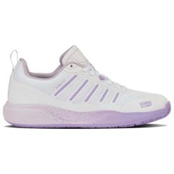 Buty sportowe - Padel - damskie - K-SWISS - ULTRA COURT PADEL - biało-orchidowe. Białe buty sportowe na co dzień damskie K-Swiss, bez wzorów. Za 269.00 zł.