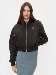 Calvin Klein Jeans Kurtka bomber J20J222591 Czarny Regular Fit. Czarne kurtki damskie Calvin Klein Jeans, l, bez wzorów, z jeansu, bez kaptura. Za 659.99 zł.
